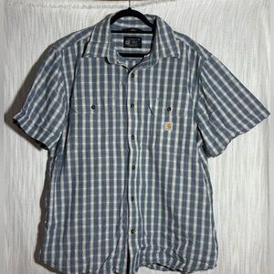 Carhartt Gray and White Checkered Men's Shirt